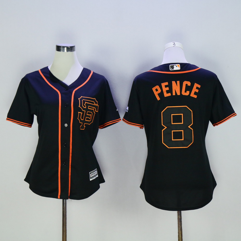 Women San Francisco Giants #8 Pence Black MLB Jerseys->san francisco giants->MLB Jersey
